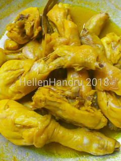Foto resep Ayam ungkep bumbu kuning.
