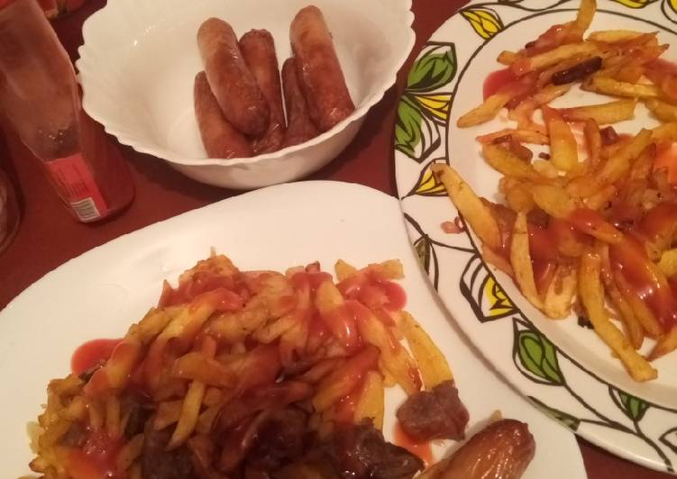 Chips and sausage