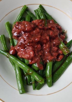 Foto resep Buncis siram kornet lada hitam