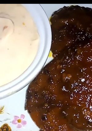 A picture of Beef Tarragon Steak with Mayo Dip Sauce.