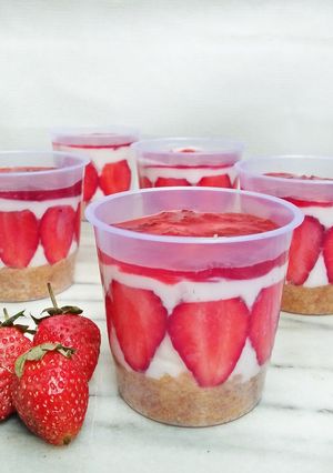 Foto resep No Baked Strawberry Cheese Cake