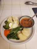 Verduras cocidas con salsa de tomate