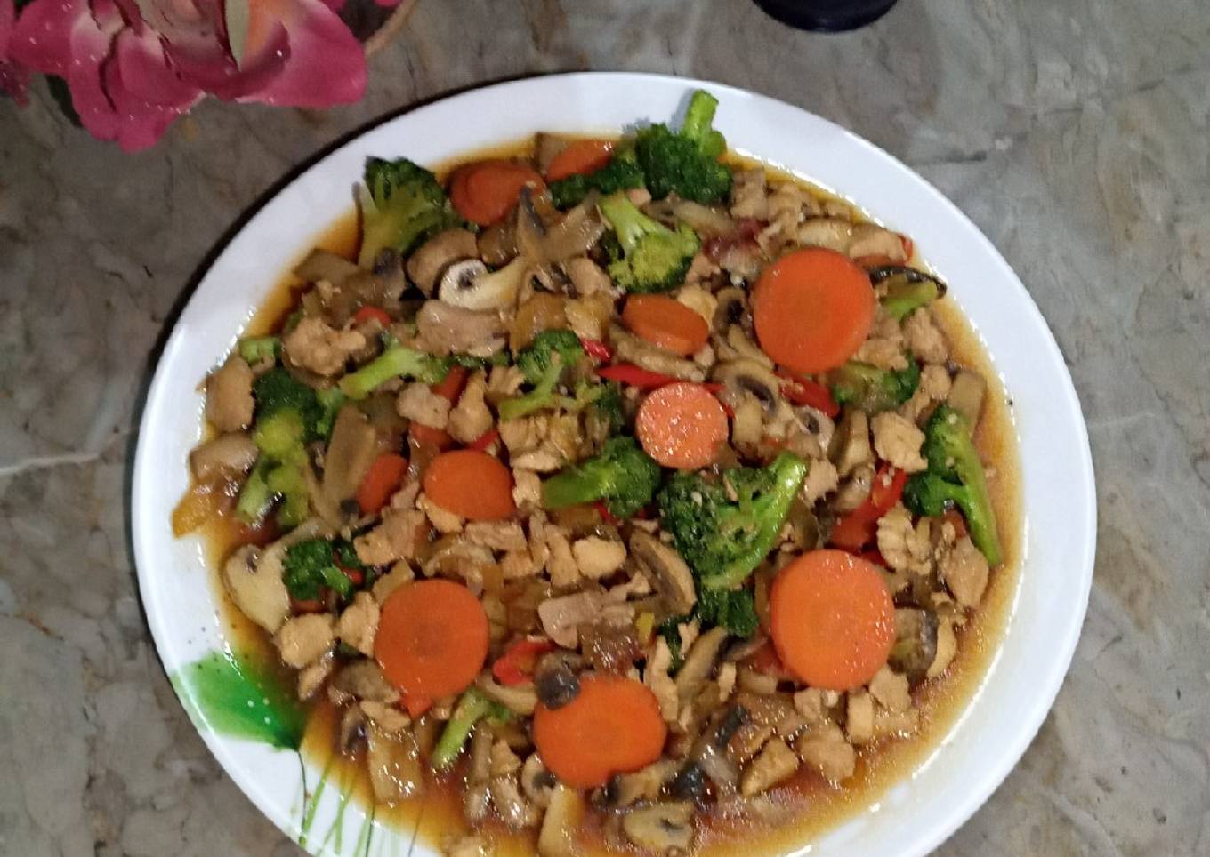 Jamur Kancing Ayam Teriyaki