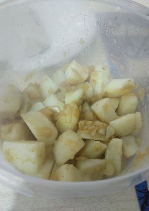 Una foto de Ensalada de papa con salsa de mostaza
