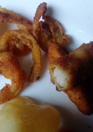 Rántott hagymakarikák recept fotója