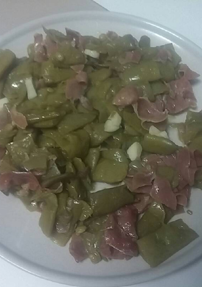 Una foto de Alubias verdes con jamón