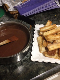 Una foto de Chocolate casero con picatostes