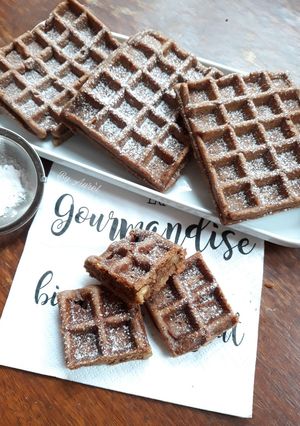 Une photo de ☆Gaufres Brownie aux Noix☆