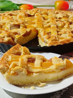 Gyümölcsös-pudingos pite recept fotója