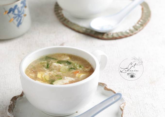 Cara bikin Sup kental tahu ayam cincang