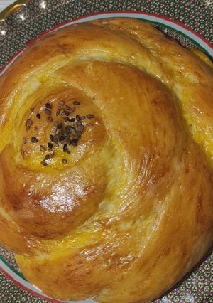 عکسی از دستور نان شیرمال به شکل گل رز
