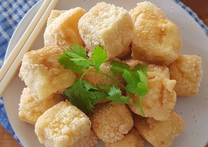 Steps to Make Homemade Prawn Flavoured Fried Tofu