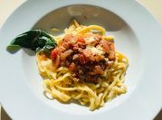 A picture of ground beef bolognese