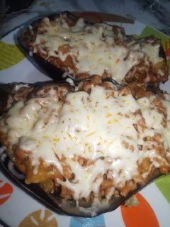 Una foto de Berenjena rellenas al microondas