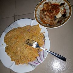 A picture of Noodles and catfish pepper soup.