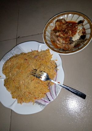 A picture of Noodles and catfish pepper soup.