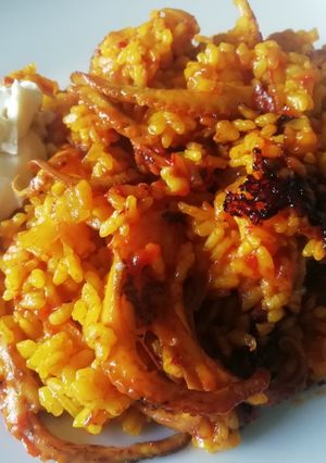 Una foto de Arroz con pulpitos