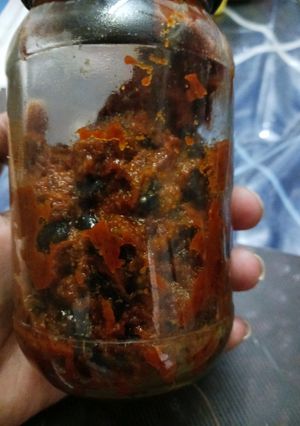 A picture of Baingan ka aachar- Goanese Brinjal pickle.