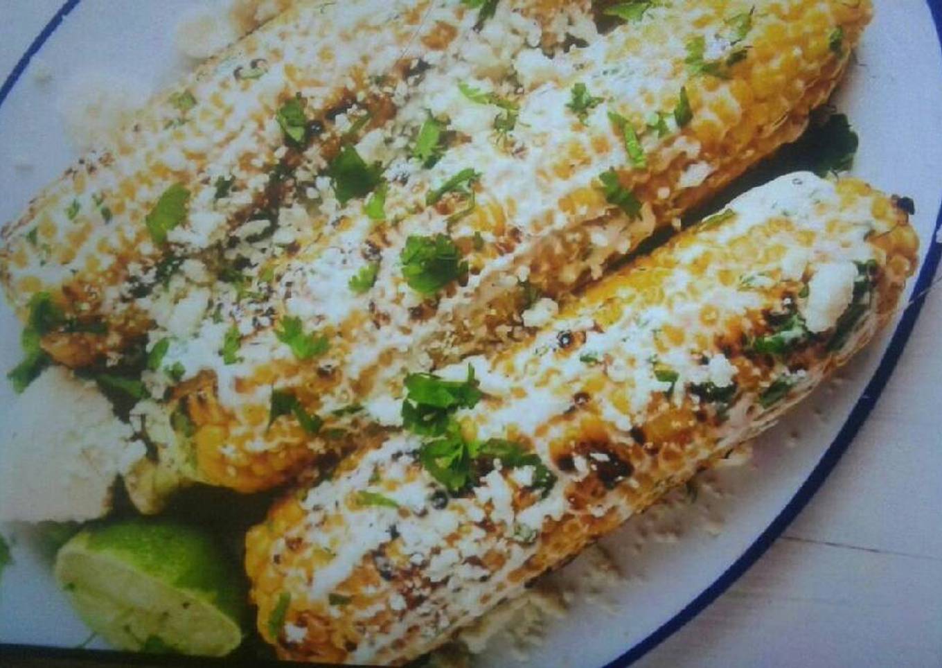 Grilled spicy Mexican corn