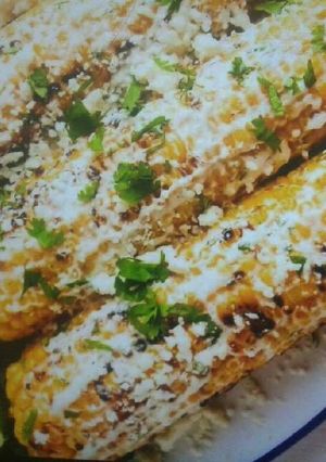A picture of Grilled spicy Mexican corn.