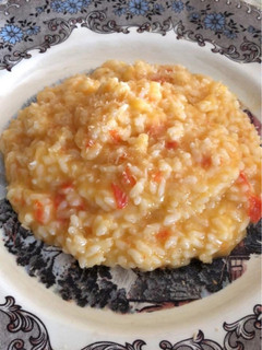 Una foto de Risotto al curry con leche de coco