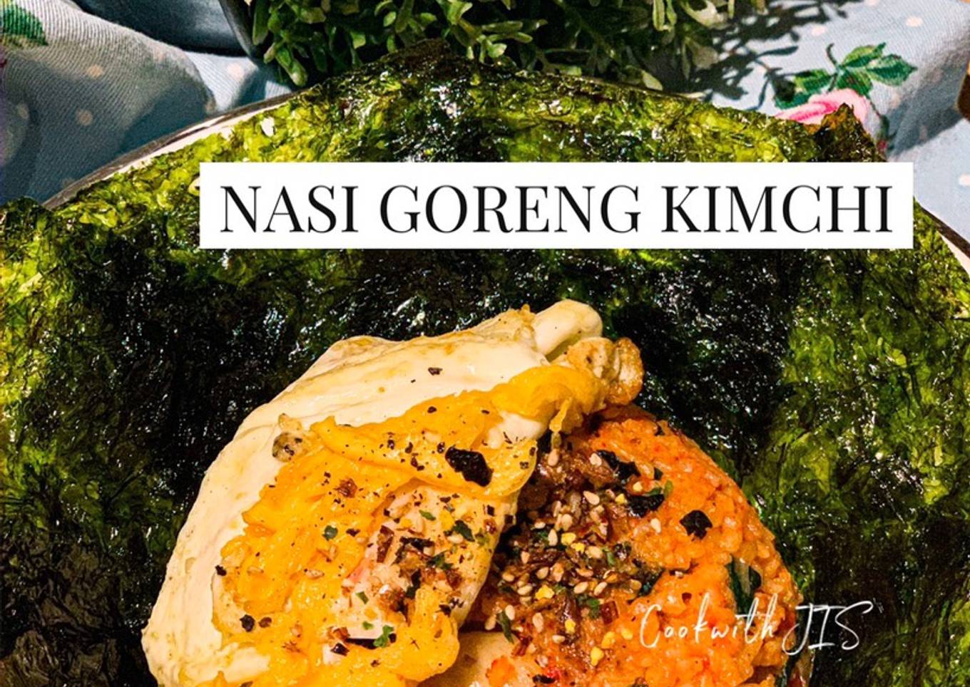 Nasi goreng kimchi kornet bayam Korea