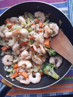 A picture of Stir Fry with Vegetables and Shrimp.