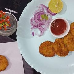 A picture of Poha peas tikki.