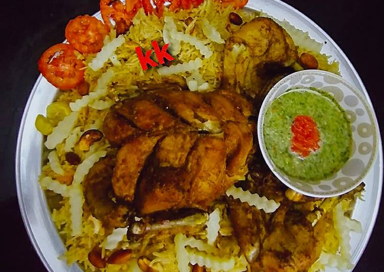 Chicken Mandi with kabsa rice Chicken Mandi with kabsa rice