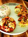 Paneer Piccata With Sautéed Veggies And Garlicky Herb Rice - Italian To Indian Veg Version Piccata