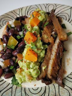 Una foto de Tacos de setas y frijoles