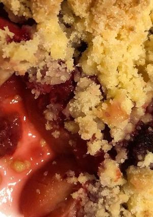 Une photo de Crumble pommes-framboises