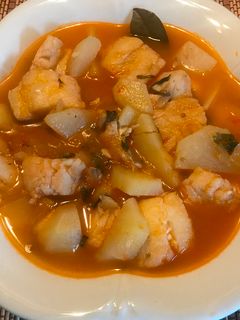Una foto de Sopa de bacalao a la romana