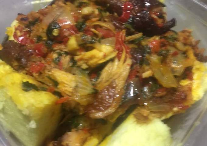 Simple Way to Prepare Jamie Oliver Boiled yam and palm oil pepper sauce