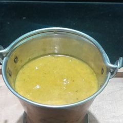 A picture of Totapuri raw mango Urad Methi - Goan style curry.
