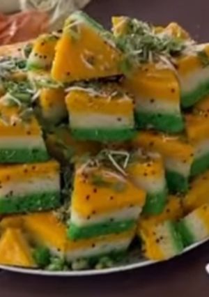 A picture of Tiranga Dhokla.