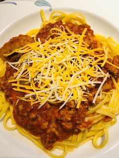 A picture of Chilli 🌶 Turkey 🦃 Spaghetti 🍝.