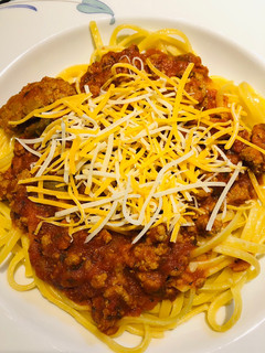A picture of Chilli 🌶 Turkey 🦃 Spaghetti 🍝.