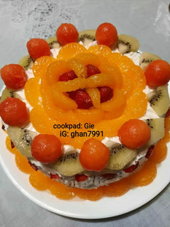 Foto resep Vanilla Sponge Fruit Cake