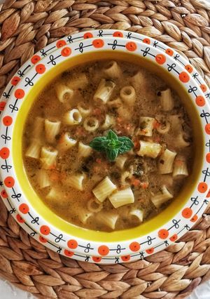 A picture of Tubetti with Pureed Minestrone 🌷.