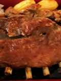 Costela de boi precoce ao forno com batatas