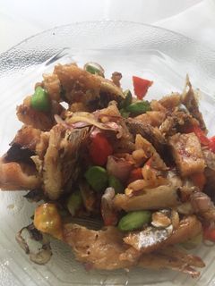 Foto resep Oseng ikan asin pete