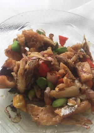 Foto resep Oseng ikan asin pete