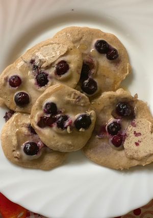 Una foto de Pancakes de avena con blueberries
