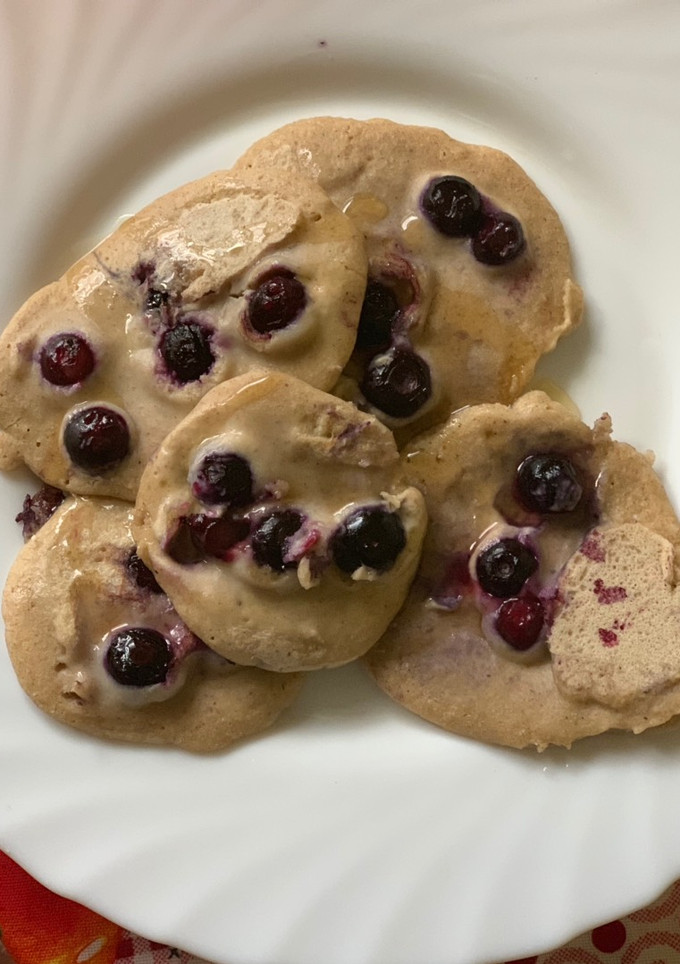 Una foto de Pancakes de avena con blueberries