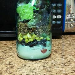A picture of Mason Jar Taco Salad.