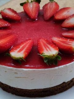 صورة لوصفة تشيز كيك الفراولةcheesecake à la fraise