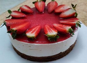 صورة لوصفة تشيز كيك الفراولةcheesecake à la fraise