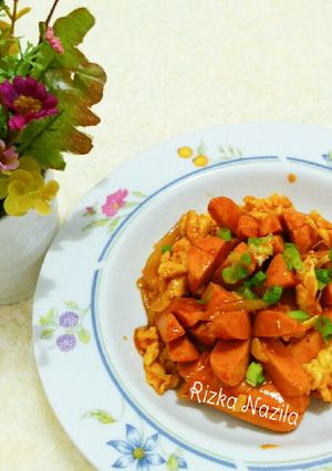 Foto resep Barbeque Sausage With Scrambled Egg
