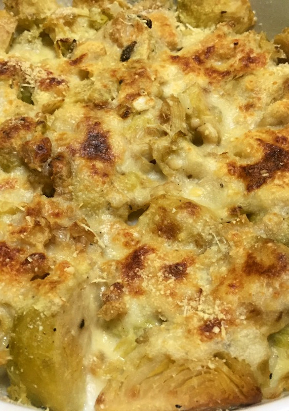 Una foto de Repollitos de Bruselas gratinados